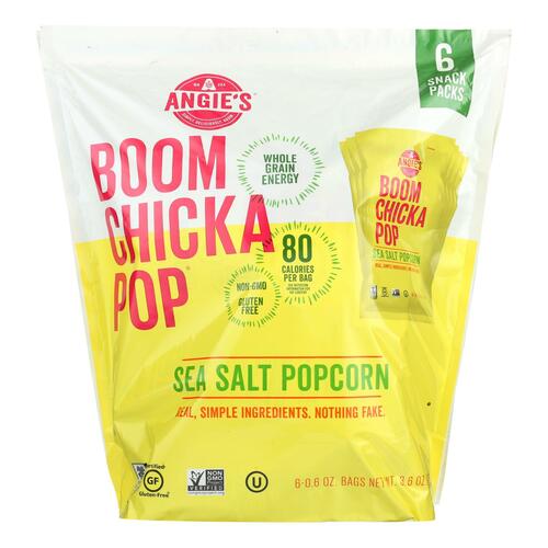 ANGIES: Sea Salt Popcorn Snack Packs, 3.6 oz - 0818780010269