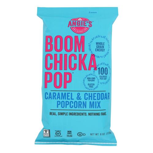 Angie's Kettle Corn Boom Chicka Pop Caramel And Cheddar Popcorn Mix - Case Of 12 - 6 Oz. - 818780011495