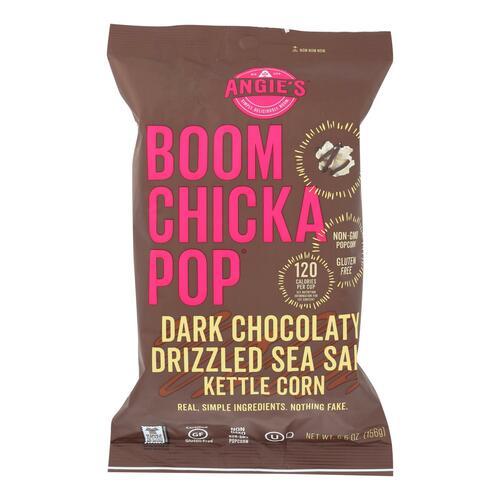 Angie's Kettle Corn Dark Chocolaty Drizzled Sea Salt - Case Of 12 - 5.5 Oz - 818780015066