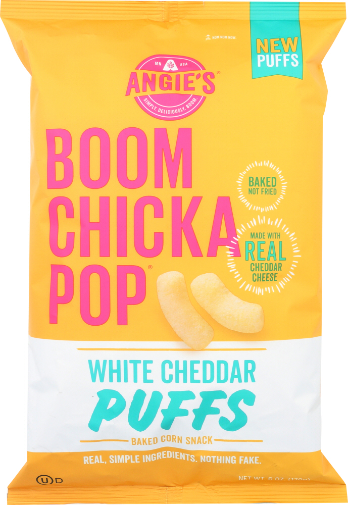 White Cheddar Puffs Baked Corn Snack, White Cheddar - 818780017213