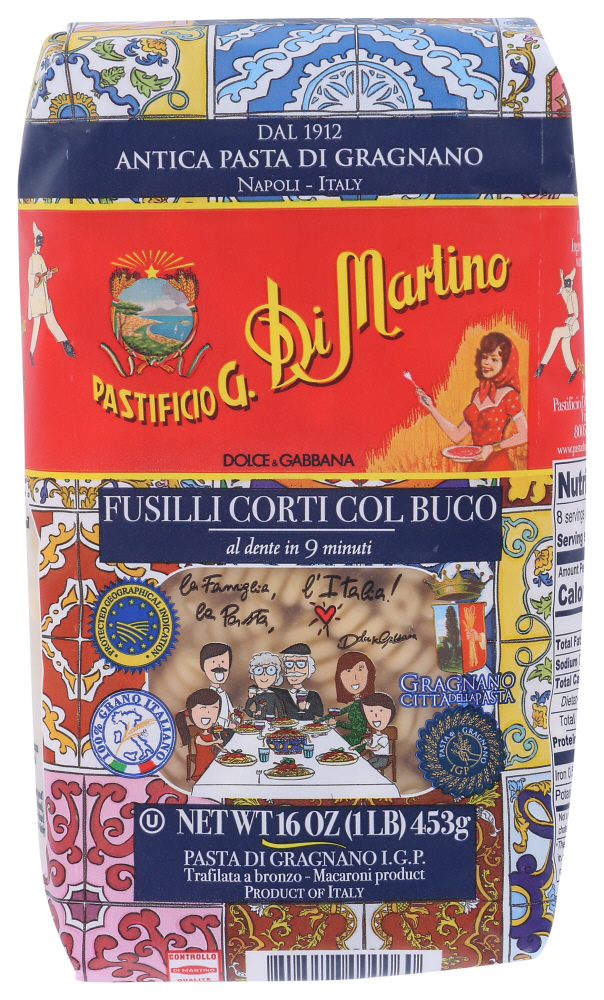 DI MARTINO: Fusilli Corti Col Buco Pasta, 1 lb - 0818928000060