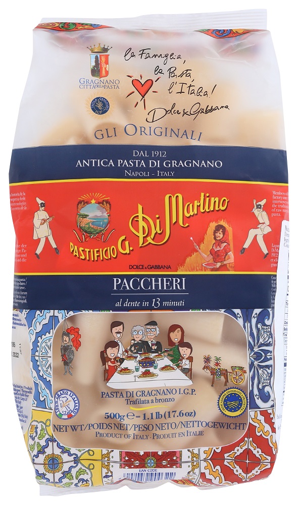 PASTIFICIO G. DI MARTINO: Paccheri Pasta, 500 gm - 0818928000282