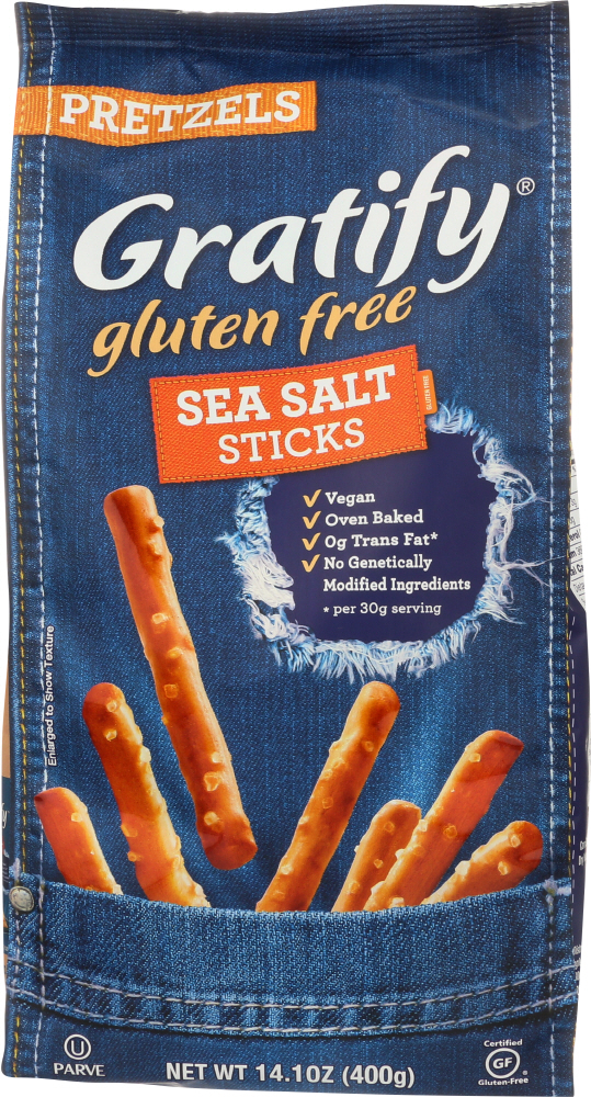 GRATIFY: Gluten Free Pretzels Sea Salt Sticks, 14.1 oz - 0819021011021