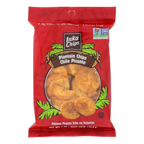 Inka Crops - Plantain Chips - Chile Picante - Case Of 12 - 4 Oz. - 0819046000109