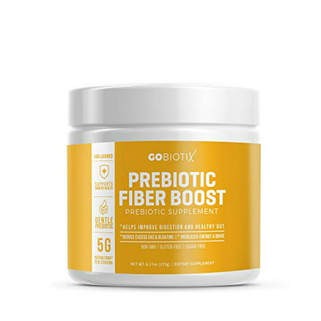 GoBiotix Prebiotic Fiber Boost Powder Support a Healthy Gut & Digestive Regularity, Feed Good Bacteria, Ease Gas Complement For Every Probiotics Supplement Gluten & Sugar-Free, Keto, Vegan -175g - 819097020453