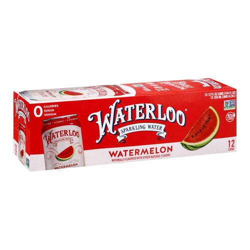Waterloo's Watermelon Sparkling Water - Case Of 2 - 12/12 Fz - 0819215020242