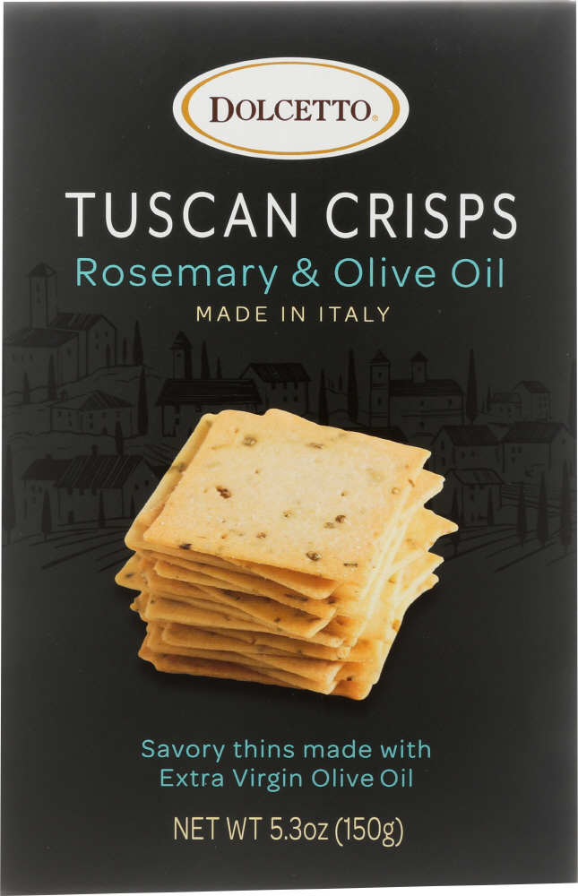 DOLCETTO: Dolcetto Rosemary + Olive Oil Tuscan Crisps, 5.3 oz - 0819529002835