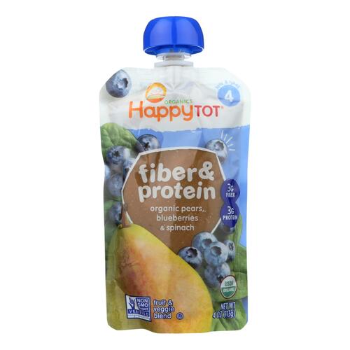 HAPPY TOT: Fiber & Protein Pears, Blueberries & Spinach 4 oz - 0819573011739