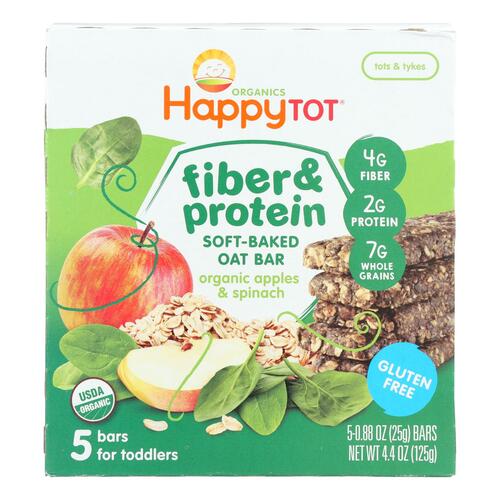 Happy Tot Soft Baked Oat Bar Organic Apples & Spinach - Case Of 6 - 5/.88oz - 819573013030