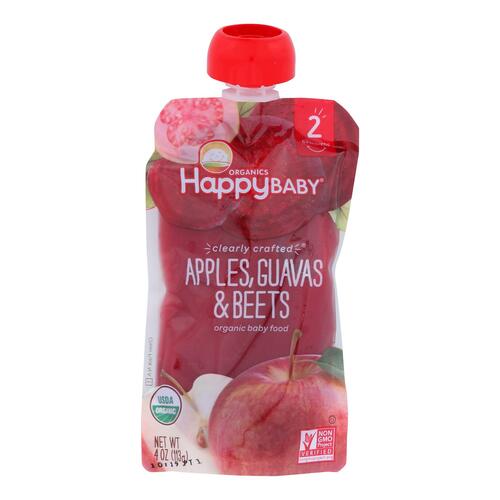 HAPPY BABY: S2 Apple Guava Beet Organic, 4 oz - 0819573013207