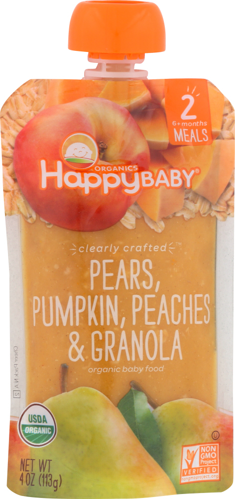 HAPPY BABY: Granola Pear Pumpkin Peach, 4 oz - 0819573014822
