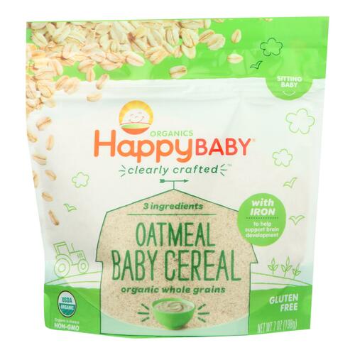 HAPPY BABY: Probiotic Oatmeal Baby Cereal, 7 oz - 0819573014860