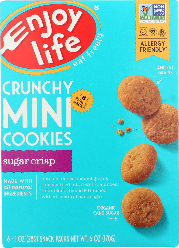 ENJOY LIFE: Sugar Crisp Crunchy Mini Cookies, 6 oz - 0819597010732