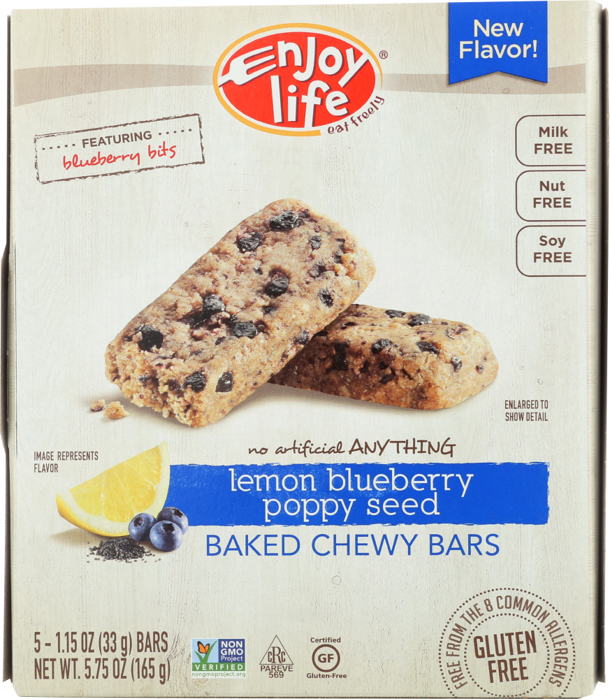 ENJOY LIFE: Bar Snack Lemon Blueberry Poppy Seed, 5.75 oz - 0819597011241