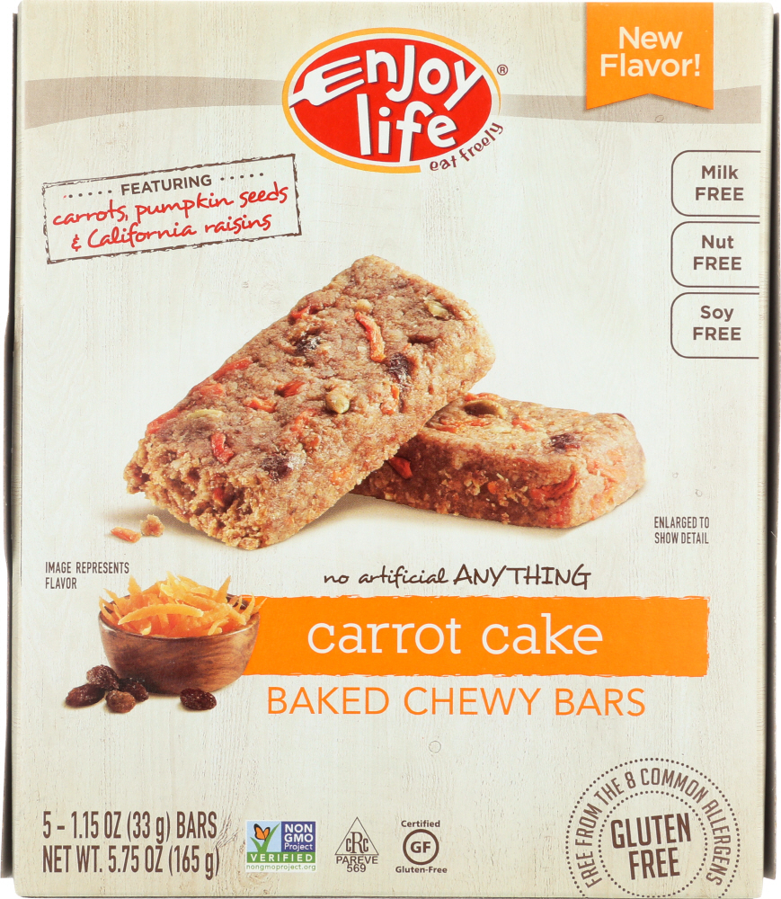 ENJOY LIFE: Bar Snack Gluten Free Carrot Cake, 5.75 oz - 0819597011265