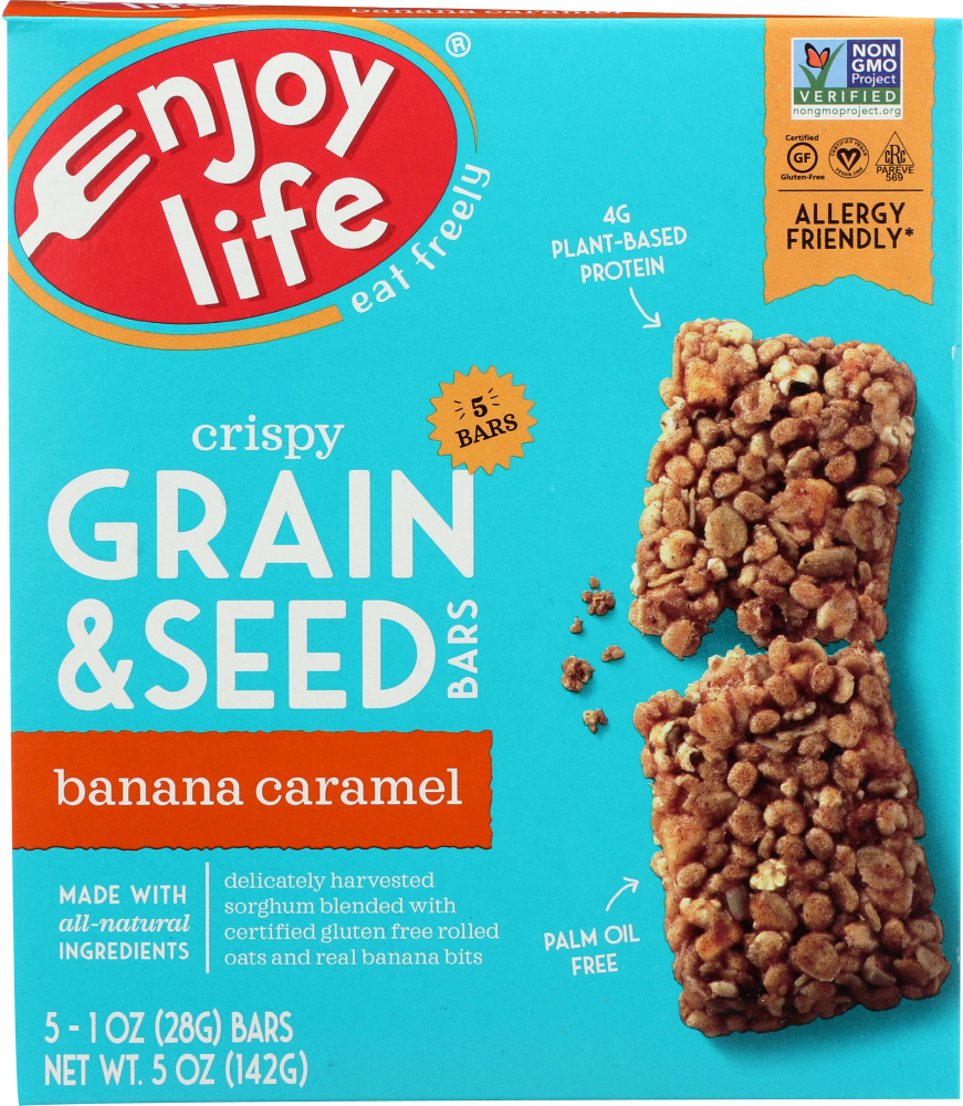 ENJOY LIFE: Bar Grain and Seed Banana Caramel, 5 oz - 0819597011616