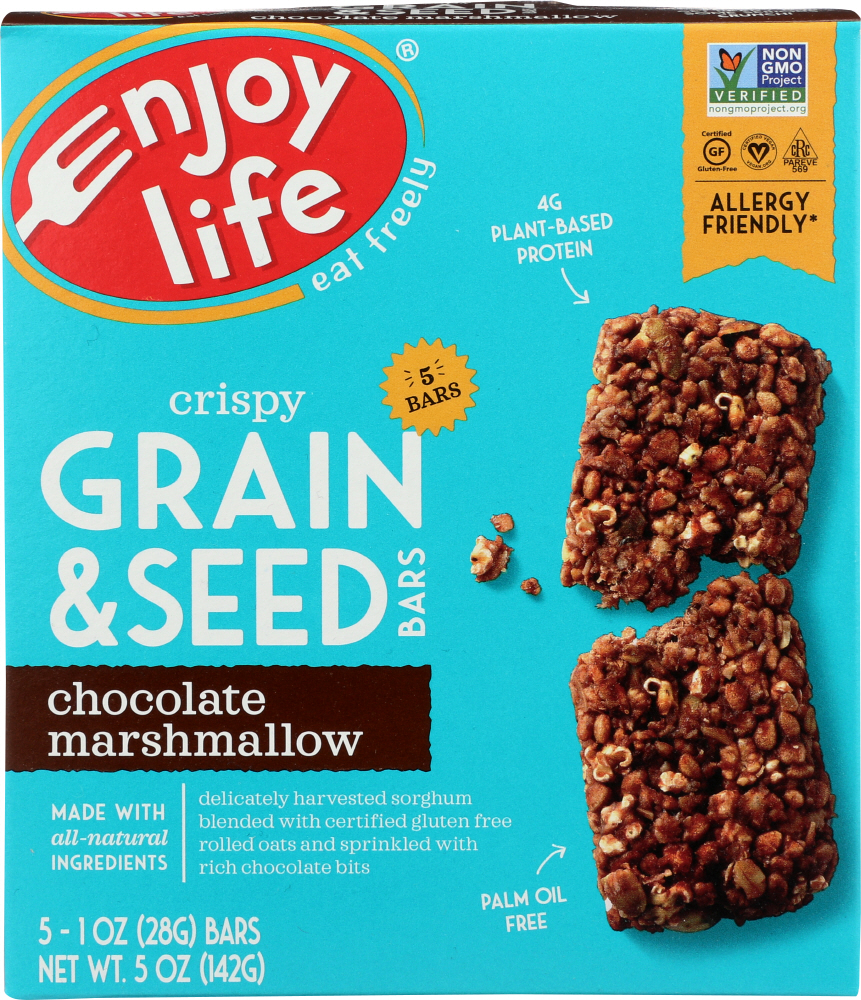 Chocolate Marshmallow Crispy Grain & Seeds Bars, Chocolate Marshmallow - 819597011623