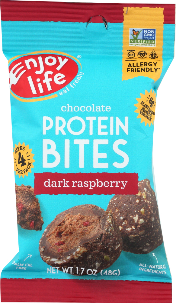 ENJOY LIFE: Chocolate Protein Bites Dark Raspberry, 1.72 oz - 0819597012354