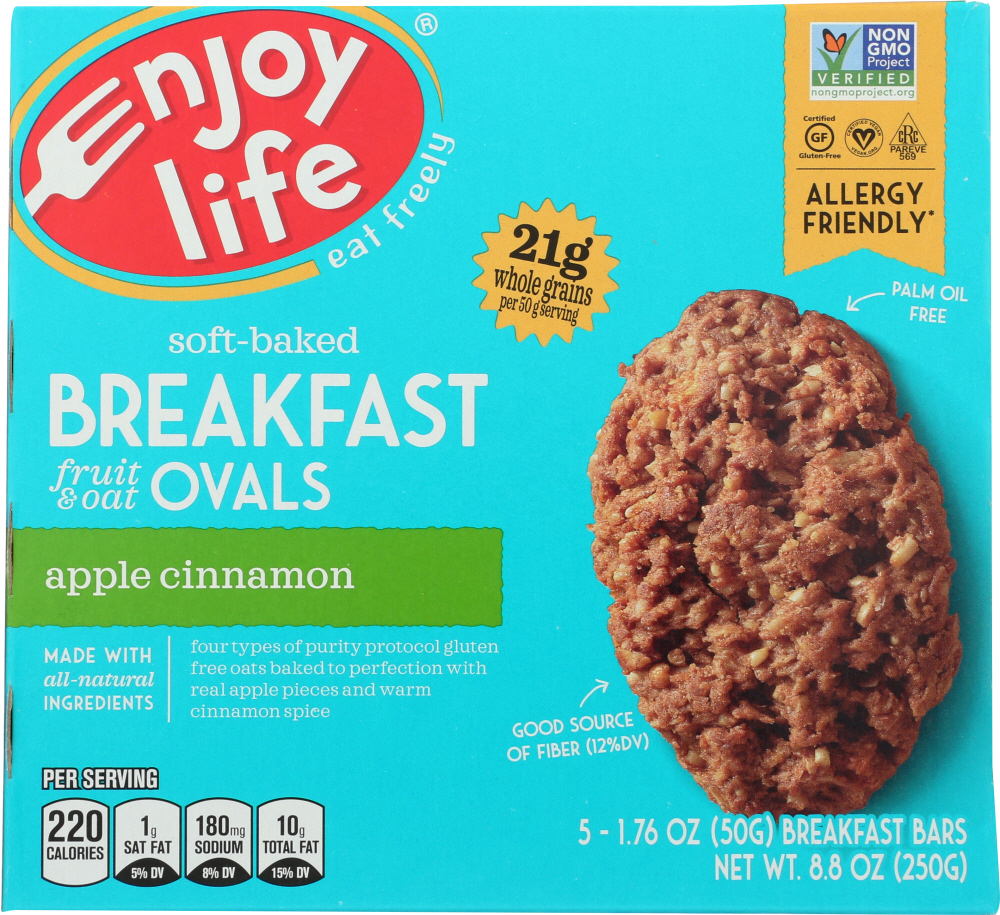 ENJOY LIFE: Bar Breakfast Oval Apple Cinnamon, 8.8 oz - 0819597012569