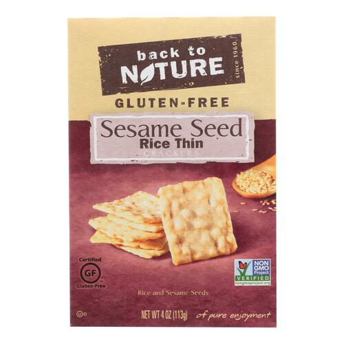 Back To Nature Sesame Seed Rice Thin Crackers - Rice And Sesame Seeds - Case Of 12 - 4 Oz. - 819898010028