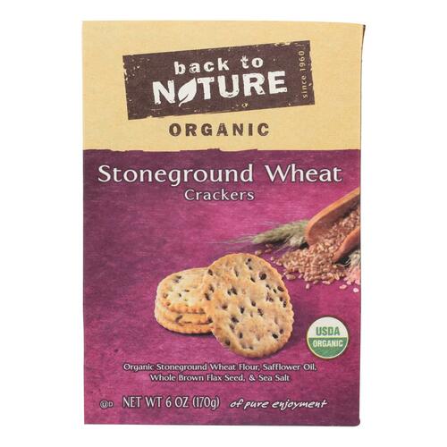 Back To Nature, Stoneground Wheat Crackers - 819898010202