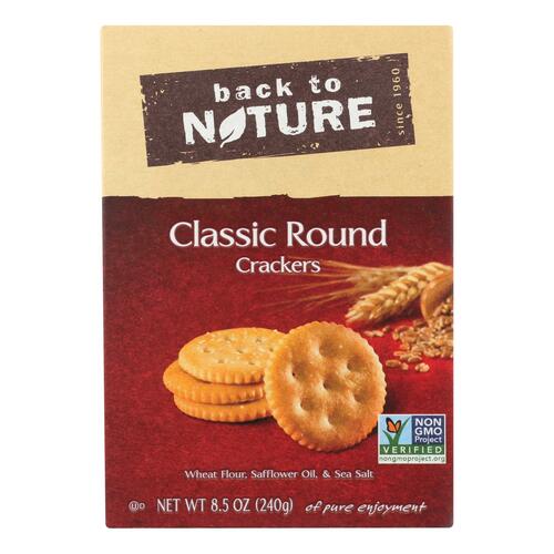 BACK TO NATURE: Classic Round Crackers, 8.5 oz - 0819898010226