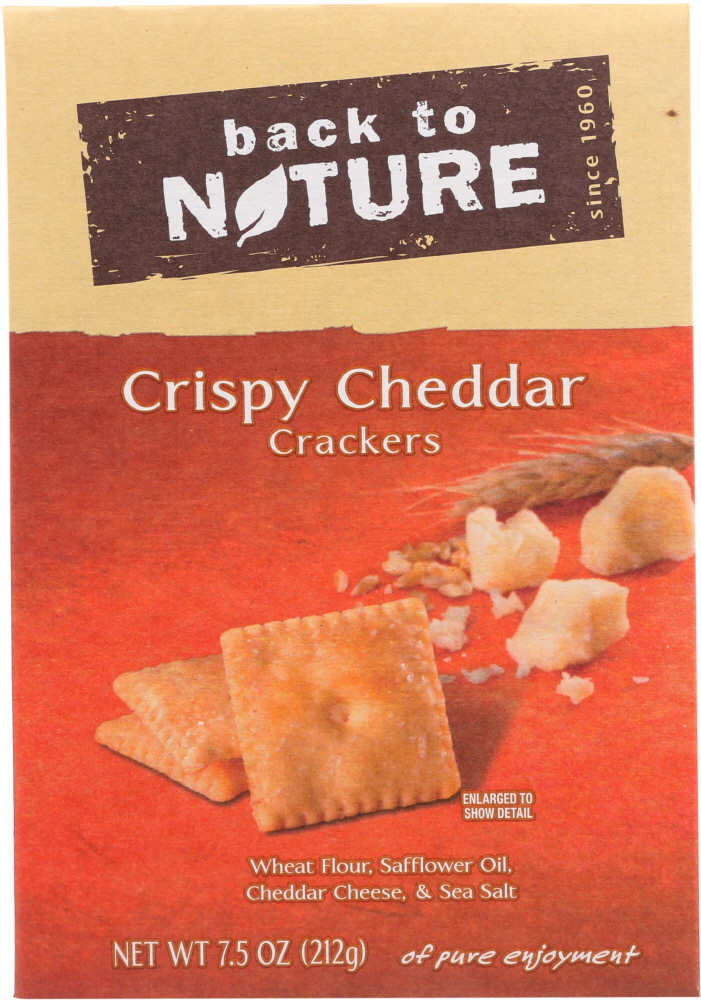 BACK TO NATURE: Crispy Cheddar Crackers, 7.5 oz - 0819898010257