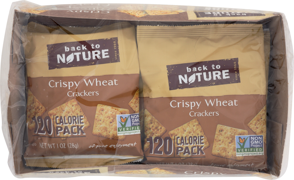 BACK TO NATURE: Grab & Go Crispy Wheat Crackers 8-1oz, 8 oz - 0819898010349