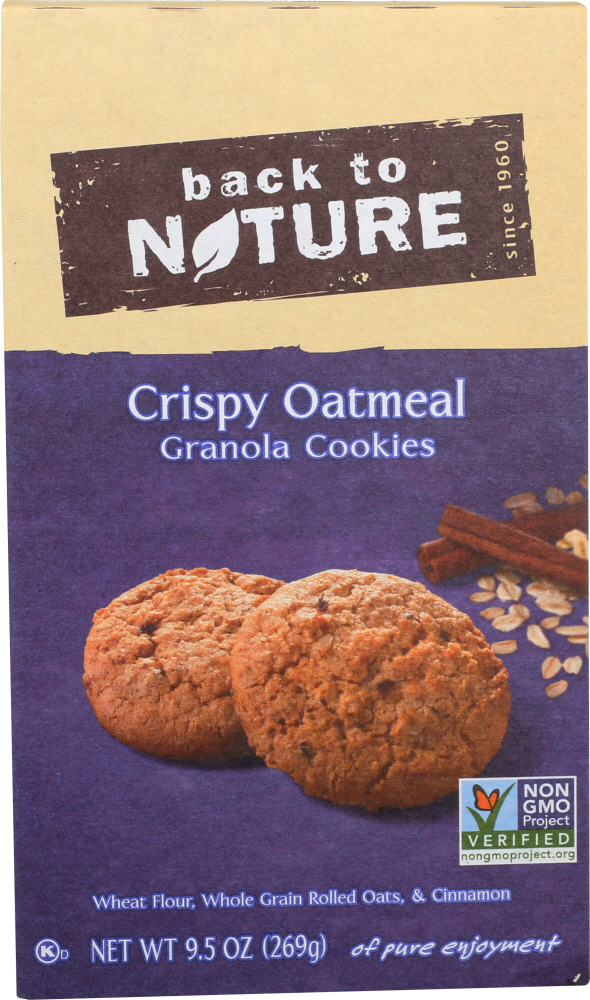 BACK TO NATURE: Crispy Oatmeal Granola Cookies, 9.5 oz - 0819898011063