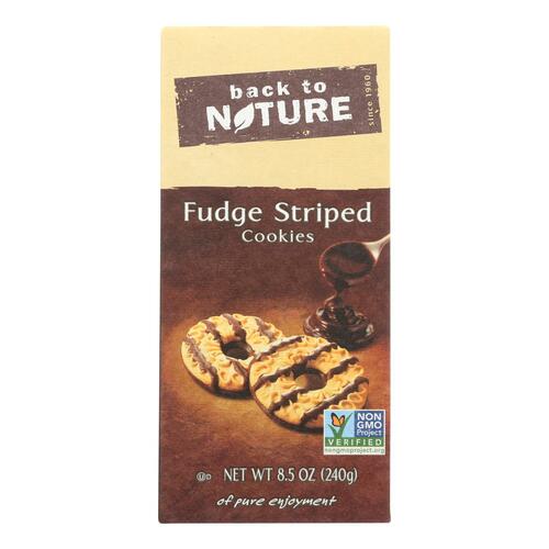 Back To Nature Cookies - Fudge Striped Shortbread - 8.5 Oz - Case Of 6 - 0819898011094