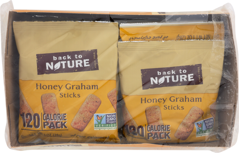 BACK TO NATURE: Grab & Go Mini Honey Graham Sticks Cookie 8-1oz, 8 oz - 0819898011162