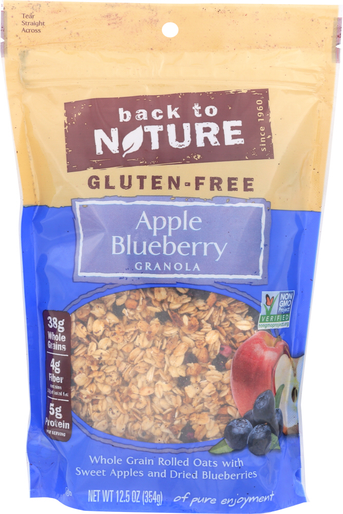 BACK TO NATURE: Gluten-Free Apple Blueberry Granola, 12.5 oz - 0819898012022
