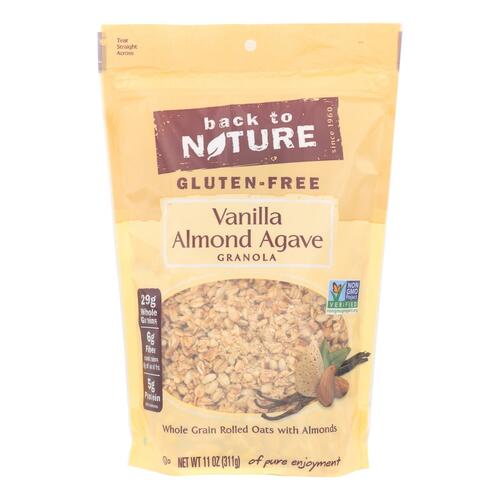 BACK TO NATURE: Gluten-Free Vanilla Almond Agave Granola, 11 oz - 0819898012046