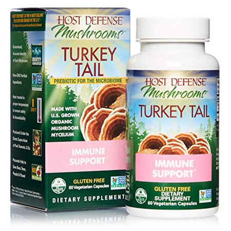 Host Defense, Turkey Tail, 60 Capsules, Natural Immune System and Digestive Support, Daily Mushroom Mycelium Supplement, USDA Organic, 30 Servings - 822078710137
