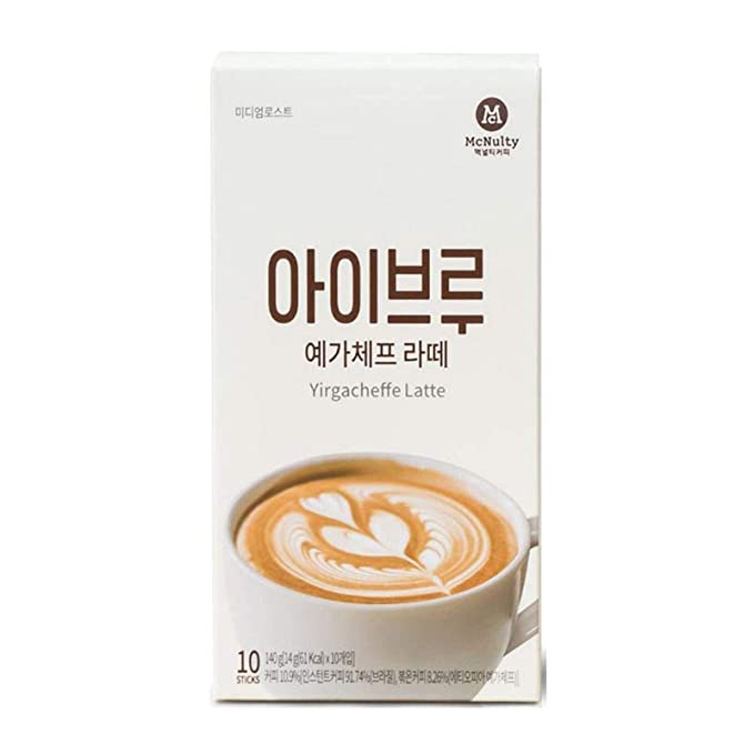  McNulty iBrew Yirgacheffe Latte 10 Sticks Instant Coffee Mix Home Office Cafe  - 825282175464