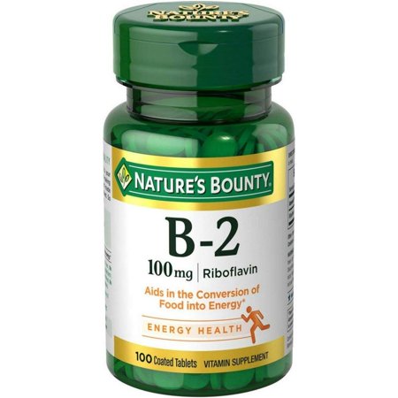 Nature's Bounty Vitamin B-2 100 mg, 100 Coated Tablets - 827157152259