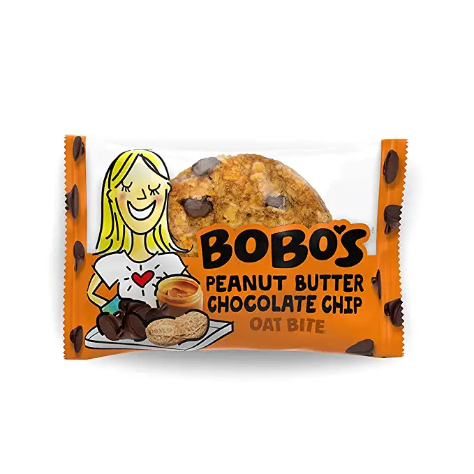 Bobo's Oat Bites (Peanut Butter Chocolate Chip, 30 Pack Box of 1.3 oz Bites) Gluten Free Whole Grain Rolled Oat Snack- Great Tasting Vegan On-The-Go Snack, Made in the USA - 829262001422