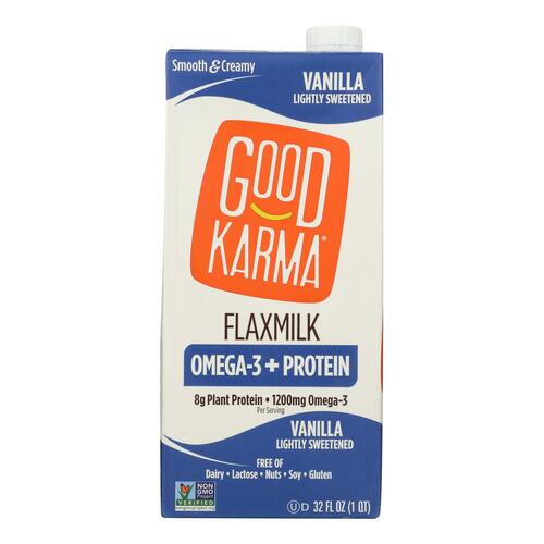 Good Karma Flax Milk - Protein - Vanilla - Case Of 6 - 32 Fl Oz - 0829462600111
