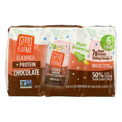 GOOD KARMA: Chocolate Flaxmilk Protein 6 Pack, 40.5 fo - 0829462600197