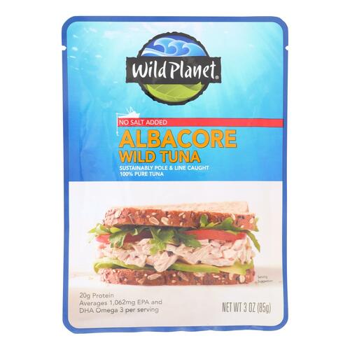 Wild Planet Wild Albacore Tuna With No Salt - Case Of 24 - 3 Oz - 829696000749