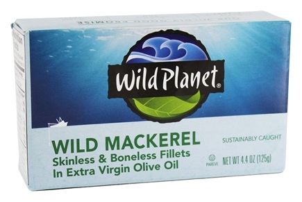 Wild Planet Wild Mackerel Fillets In Extra Virgin Olive Oil - Case Of 12 - 4.375 Oz. - 829696001265