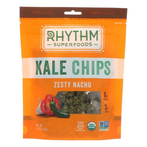 Rhythm Superfoods Kale Chips - Zesty Nacho - Case Of 12 - 2 Oz. - 829739000323