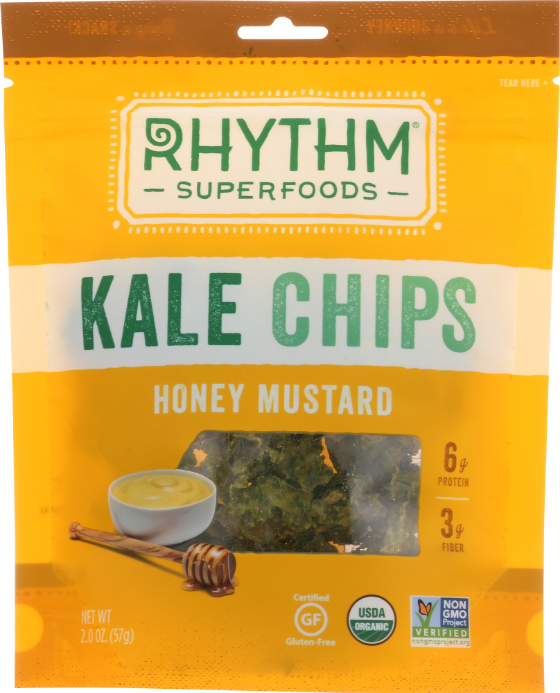 RHYTHM SUPERFOODS: Kale Chips Honey Mustard, 2 oz - 0829739000576
