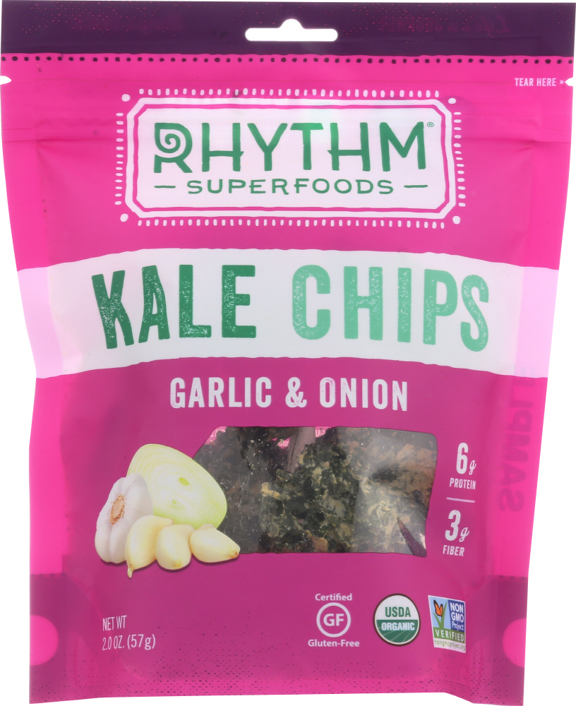 Organic Garlic & Onion Kale Chips, Garlic & Onion - 829739000668