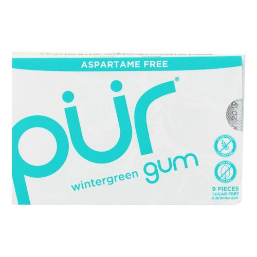 Pur Gum - Wintergreen - Aspartame Free - 9 Pieces - 12.6 G - Case Of 12 - 830028000979