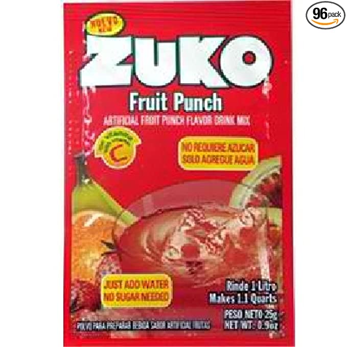  Zuko Instant Powder Drink, Fruit Punch, 0.9 Ounce (Pack of 96)  - 830108000196