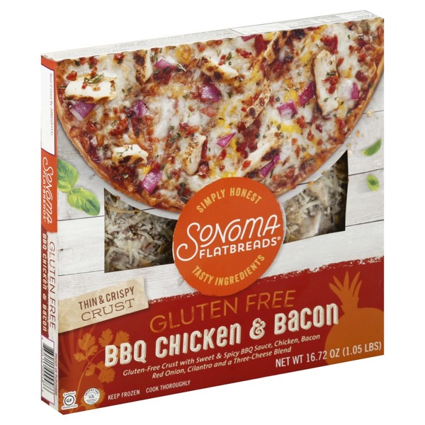 Gluten-Free Thin & Crispy Crust With Sweet & Spicy Bbq Sauce, Chicken, Bacon, Red Onion, Cilantro And A Three-Cheese Blend, Bbq Chicken & Bacon - 830415009486