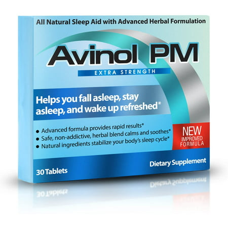 Avinol PM Extra Strength All-in-One Natural Sleep Aid for Deep Restful Sleep (30 ct) - 831699000404