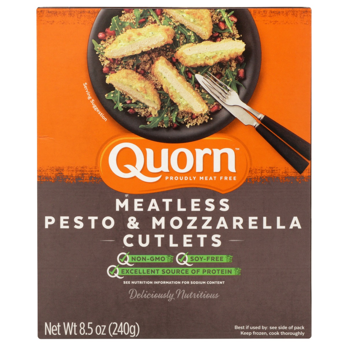 QUORN: Meatless Pesto and Mozzarella Cutlets, 8.50 oz - 0833735001871