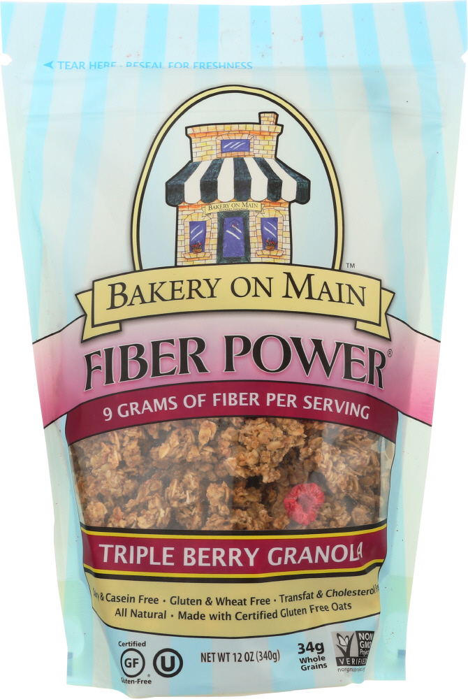 BAKERY ON MAIN: Gluten Free Granola Fiber Power Triple Berry, 12 oz - 0835228003836